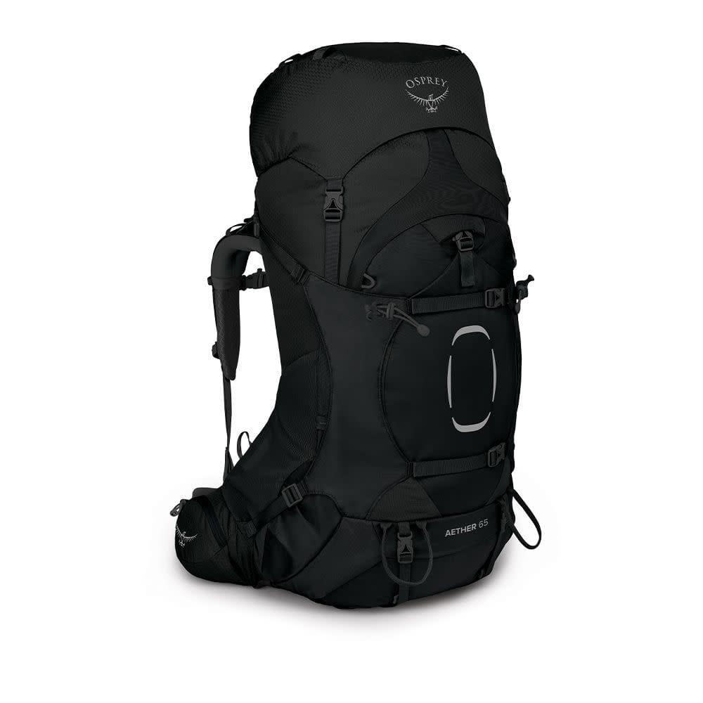 Osprey Aether 65 herresekk i svart sett forfra
