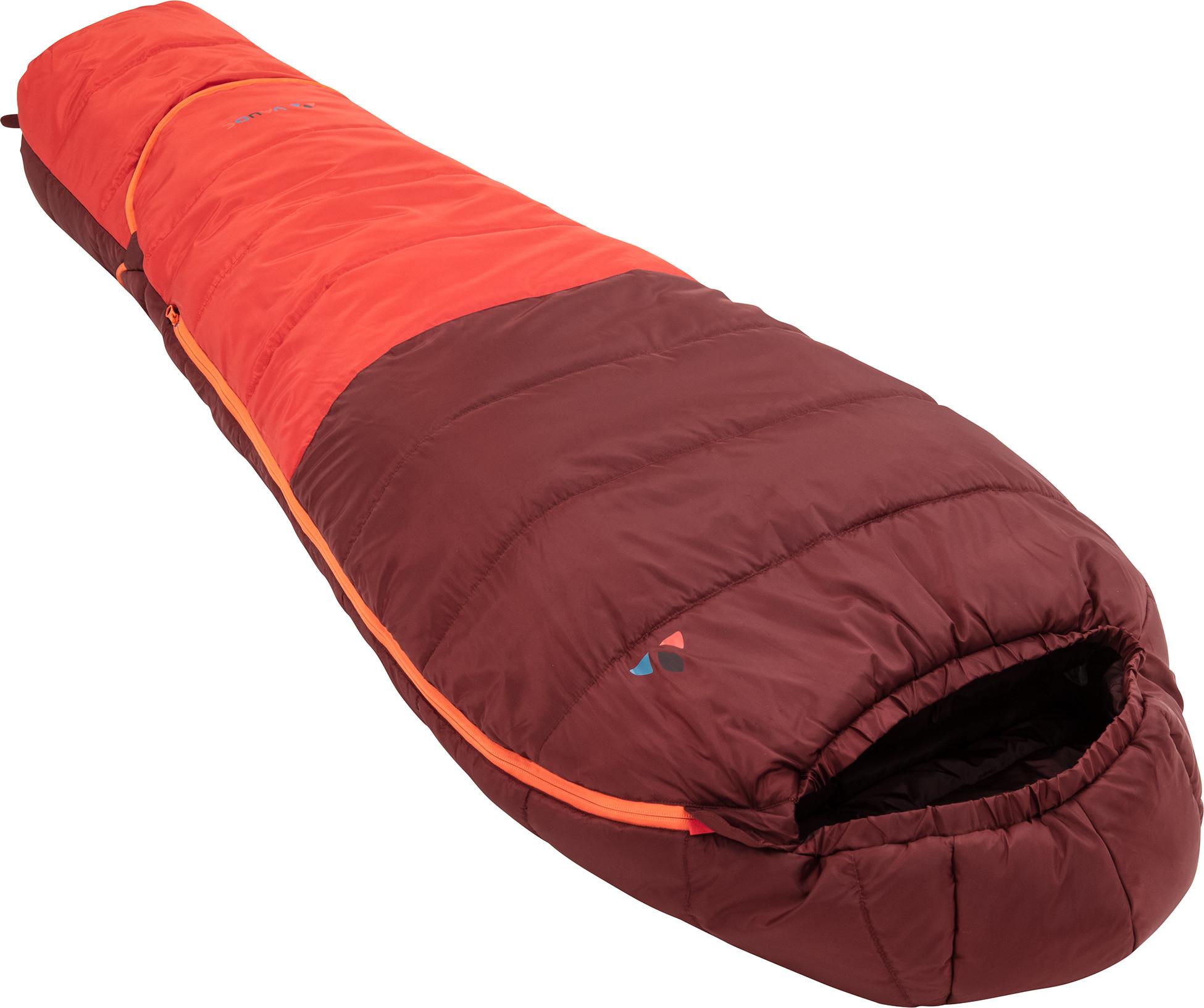 VAUDE Kids' Alpli Adjust 400 II SYN mumieformet barnesovepose i rødt og mørk kirsebær