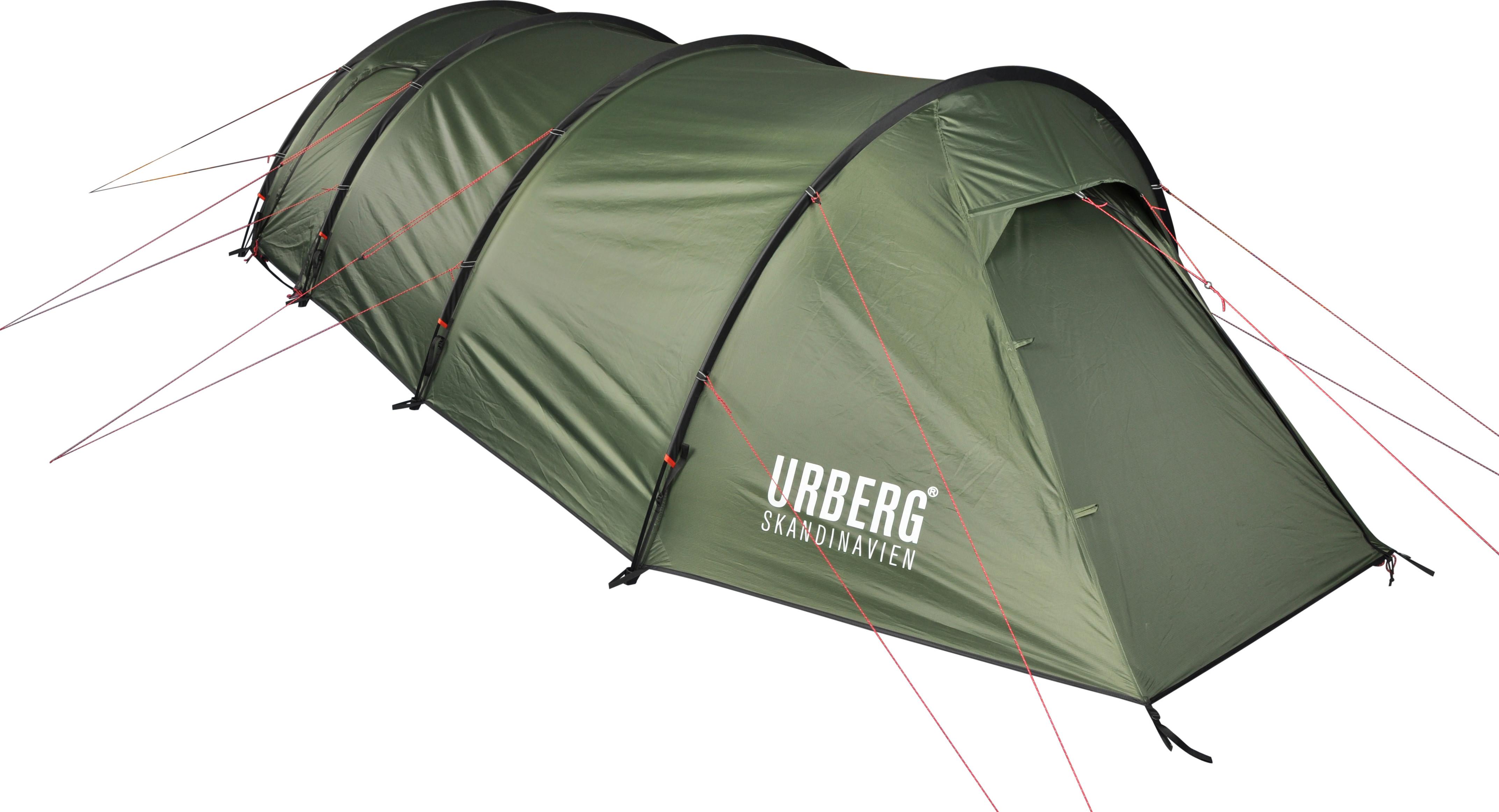 Urberg 4-Person Trekking Tunnel Tent G2 i grønn farge