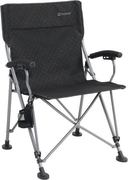 Outwell Campo XL romslig campingstol i svart med armlener